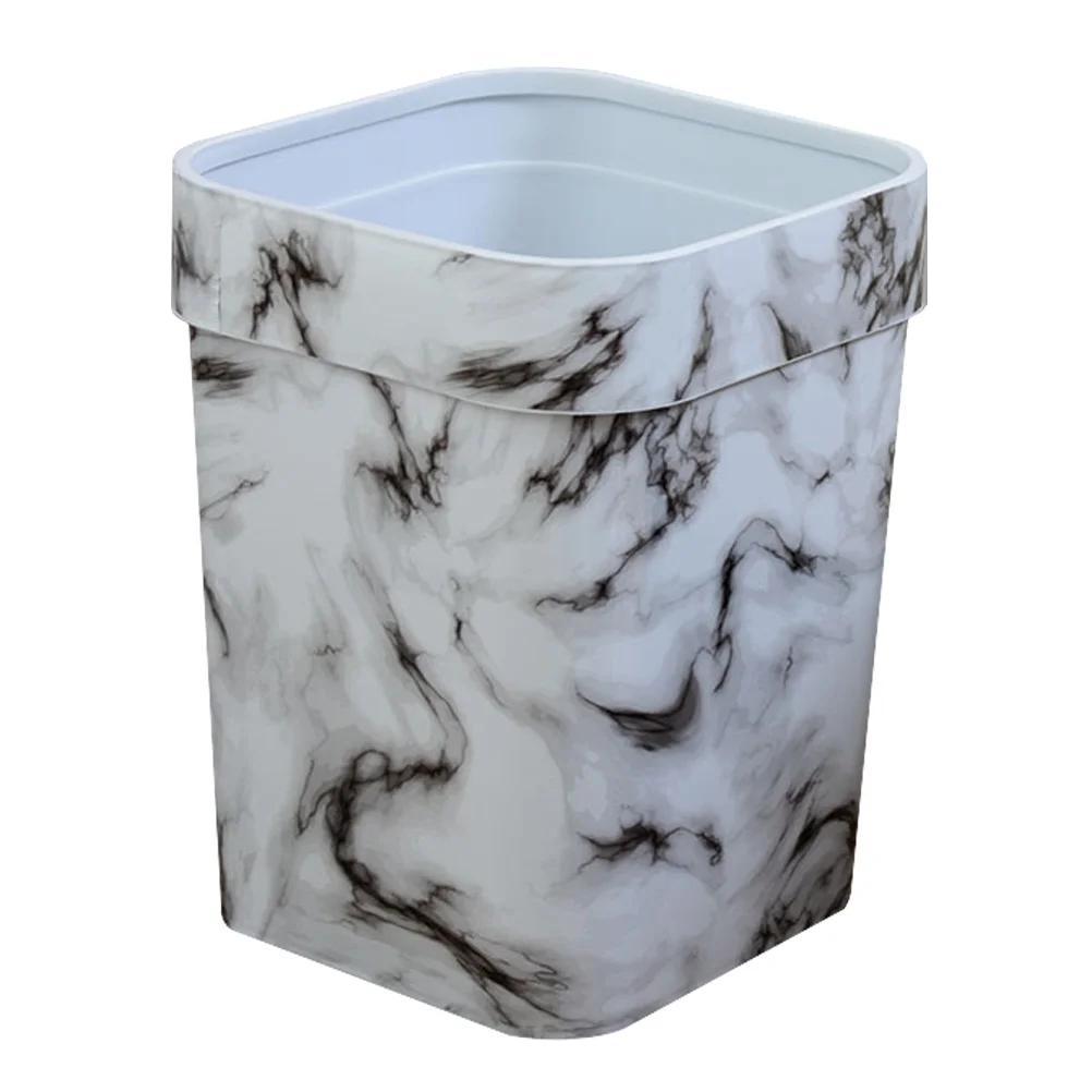 

Bin Can Garbage Waste Trash Basket Container Office Paper Rubbish Marblebathroom Wastebasket Bedroom Toilet Bins Kitchen Simple