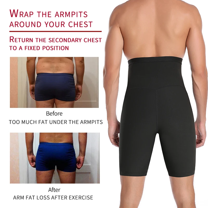 Slimming Body Shaper Men Tummy Control Shorts Lose Weight Man Thermal Sauna Sweat Half Pants Burns Fat Abdomen Reducer Fitness