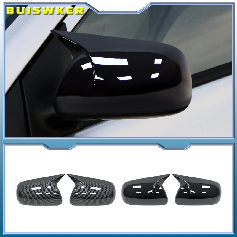 

For Toyota Corolla 2007-2013 Vios Yaris Sedan P90 2008-2013 Car Rear View Mirror Covers ABS Carbon Fiber Gloss Black