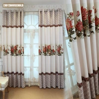 chinese style curtains for living room bedroom curtains landscape cotton linen jacquard curtains modern minimalist curtains