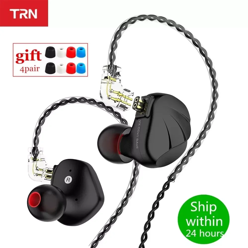 

TRN VX 1DD 6BA Metal Headset Hybrid Units In Ear Earphones Monitor HIFI Earbuds Noise Cancelling Earphones TRN V90S ZAS ZAX ZSX