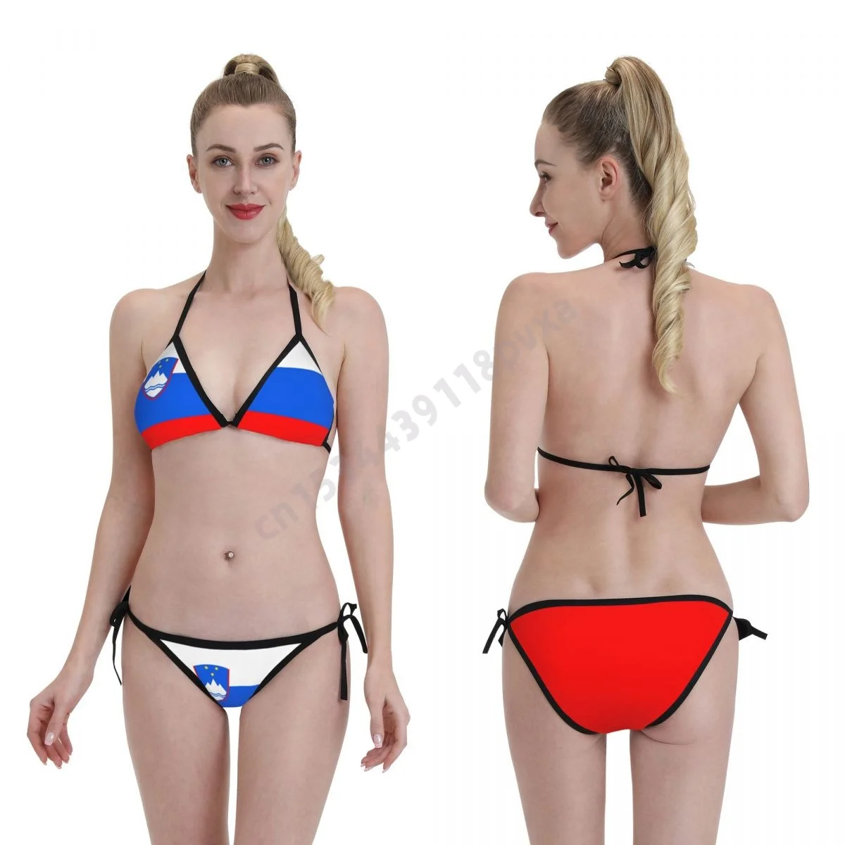 

Women Bikini Set Slovenia Flag Swimwear Mujer Girls Sexy Swimsuit Swimwear Micro Bikini Summer Bathing suit