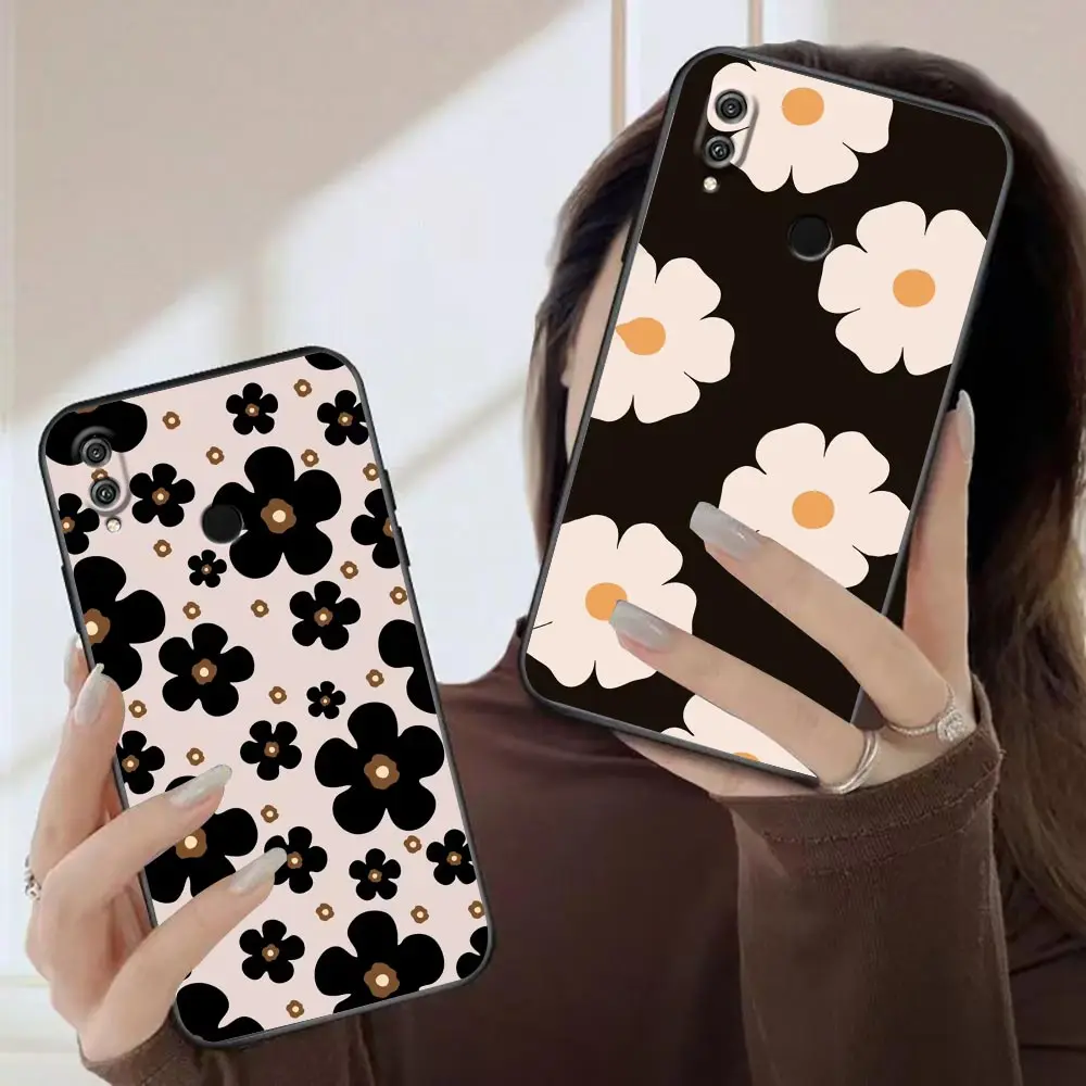 

Funda Case For HUAWEI Honor 9X 9 9I 8 8X 8C Max 7 6 6C 6X 5A 50 20 10 10I NOTE 10 Lite PLAY Pro Case Beautiful Cartoon Flowers