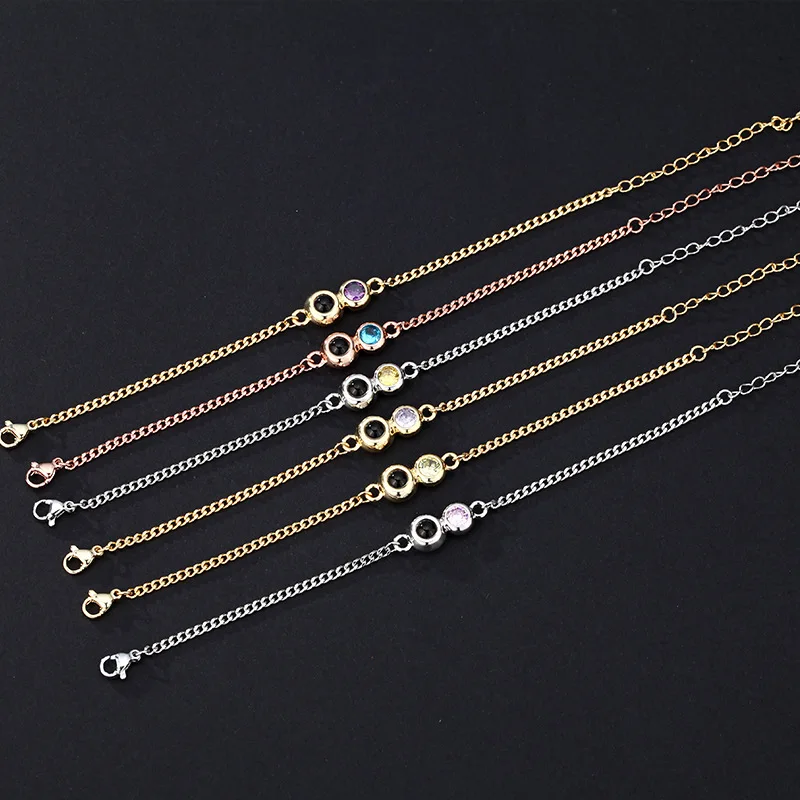 Personalized Custom Photo Projection Bracelet To Lover Unique Birthstone Cuban Chain Women Jewelry Birthday Gifts