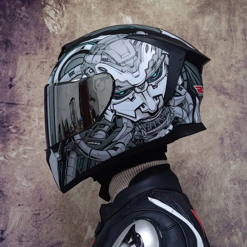 Suitable for racing men and women's dual lens Bluetooth full helmet full cover sports car street car non motorcycle helmet enlarge