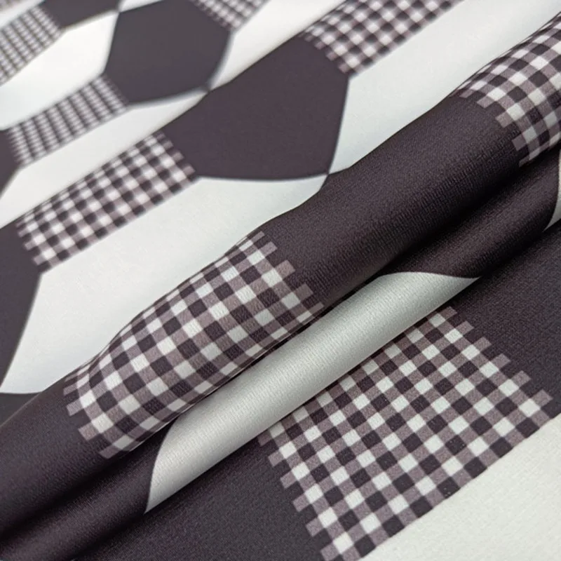 Женская атласная юбка-рубашка из полиэстера с геометрическим принтом - купить по