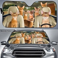 abyssinian cat car sun shade abyssinian cat windshield cats family sunshade cat car accessories car decoration gift for dad