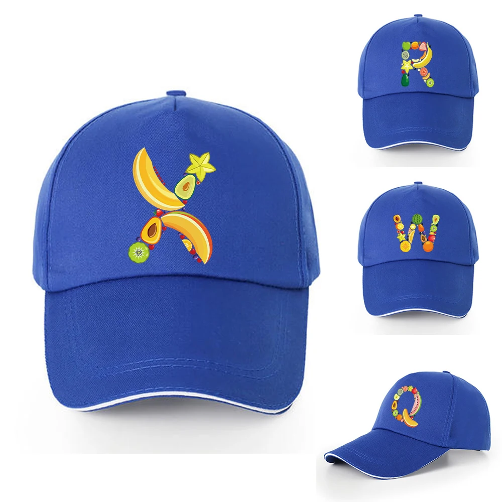 

2022 Men Baseball Caps Women Fashion Sunscreen Visors Hats Casual Adjustable Snapback Hat Fruit Letter Print Street Hip Hop Cap