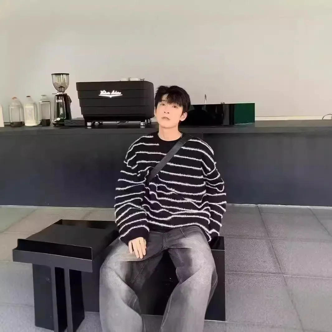 Полосатый свитер мужской и женский осенне-зимний американский стиль винтажный