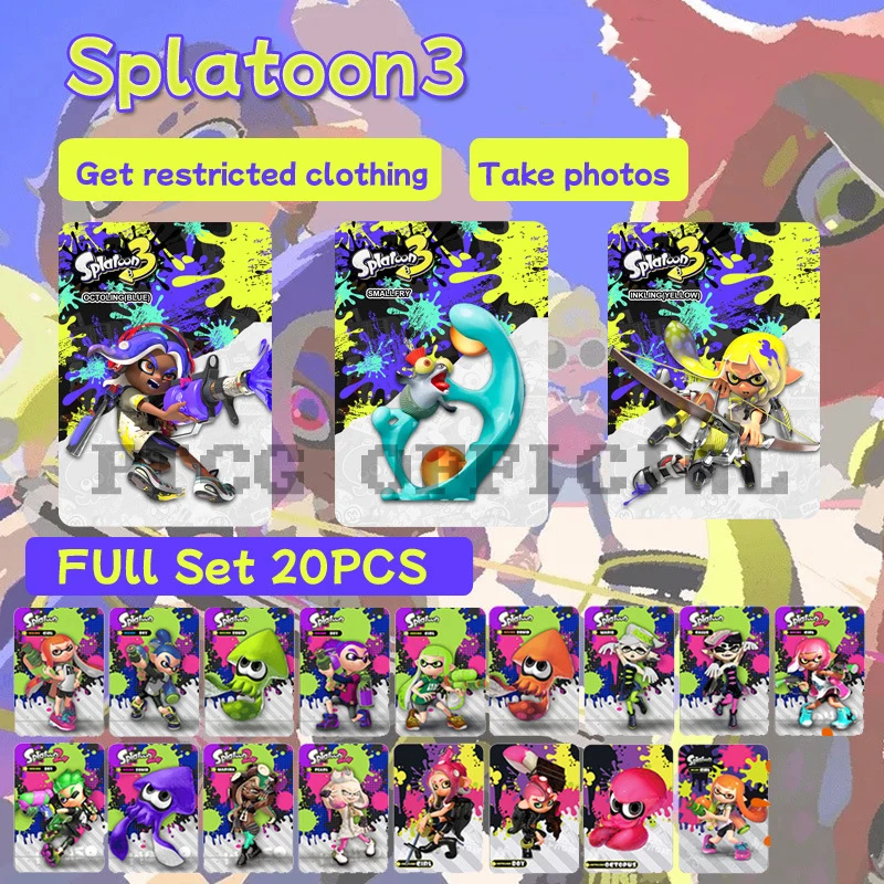 

20 шт., аксессуары для карт Amiibo Splatoon 3