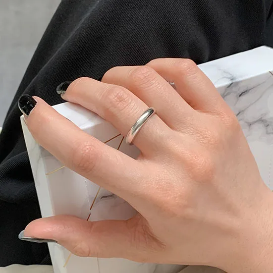 

Simple Cute Small Round Silver Color Stainless Rings For Women Korean Japan Style Fashion Jewelry Gift