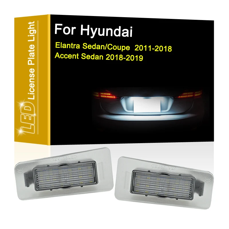 

12V LED Number Plate Lamp For Hyundai Elantra Sedan/Coupe 2011-2018 Accent Sedan 2018-2019 White License Plate Light Assembly