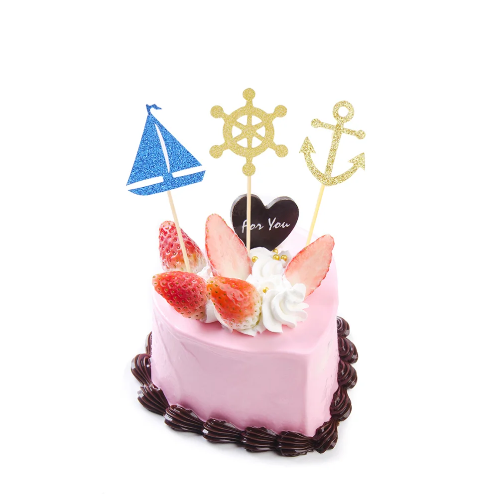 24 шт. средиземноморский торт невесты рыбные торты бамбуковые морские кексы