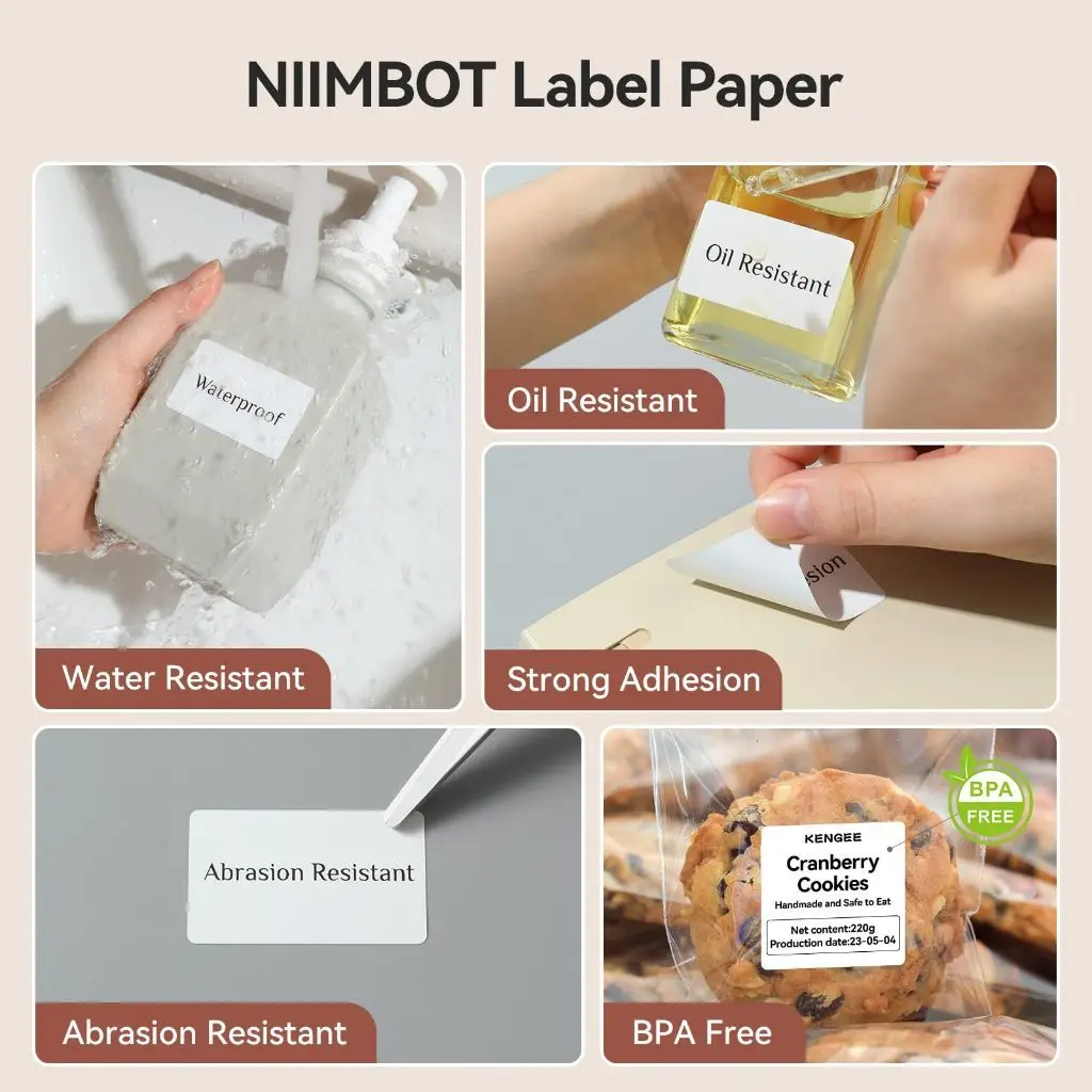 【2 рулона】Niimbot B21/B1/B3S белый принтер этикеток рулон бумаги для принтера Niimbot B21/B3S