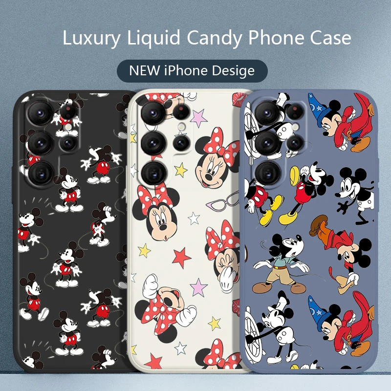 

Mickey Mouse Boy Cute Case For Samsung Galaxy S22 S21 S20 S10 Note20 10 Ultra Plus Pro FE Lite Liquid Rope Phone Capa Cover Core