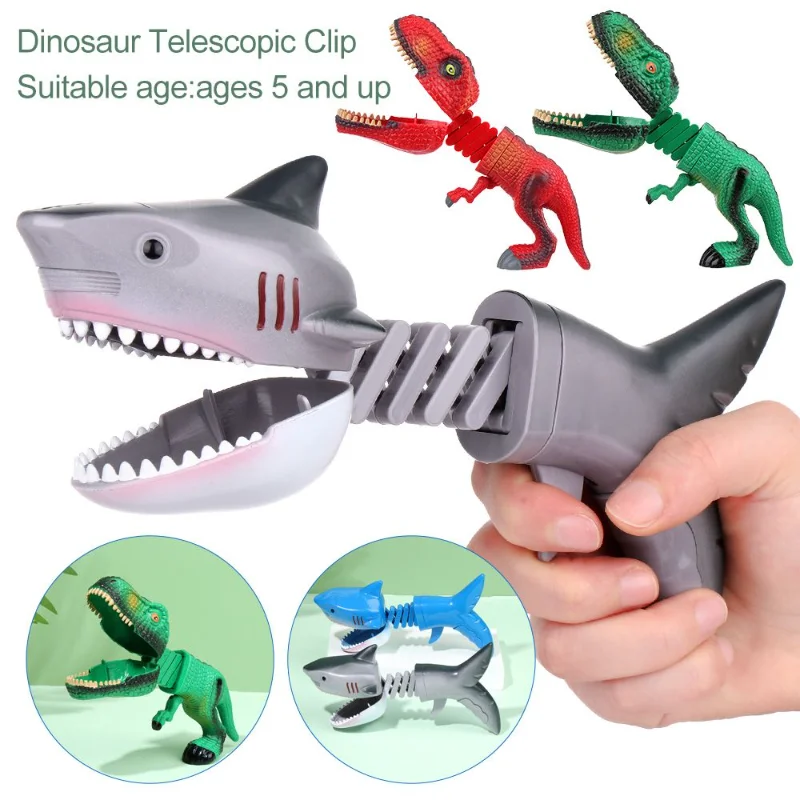 

New Stress Reliever Kids Gift Creative Novelty Pick Up Claw Children Shark Toy Dinosaur Telescopic Clip Animal Grabber Claw