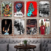 foo fighters band metal decor poster vintage tin sign metal sign decorative plaque for pub bar man cave club wall decoration