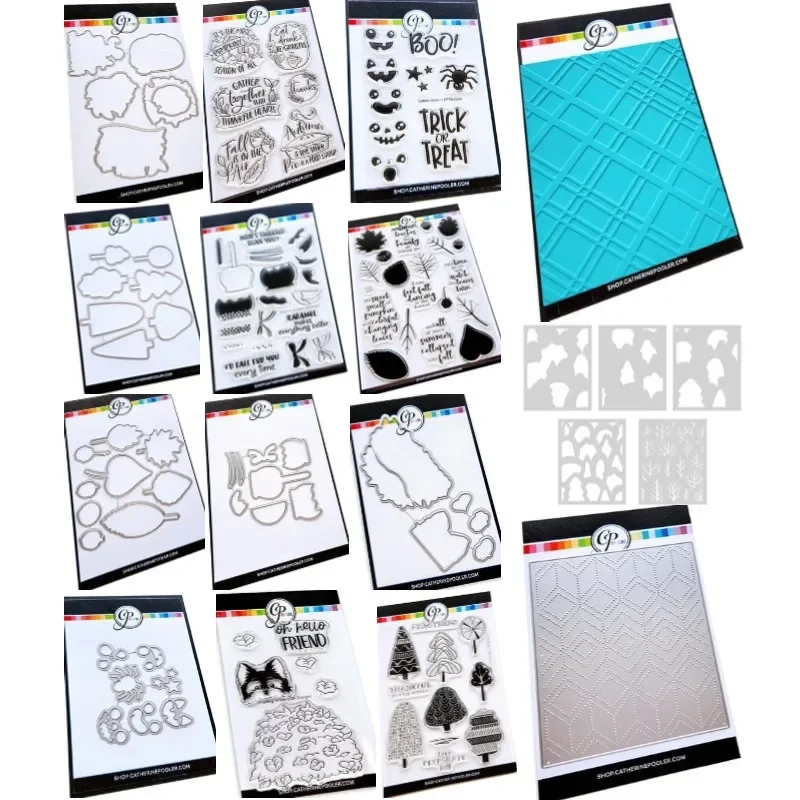 Forest MetalFestive Fall Sentiments Деревья Листья Гоблин Grins Домашние животные Шеврон Шуфле