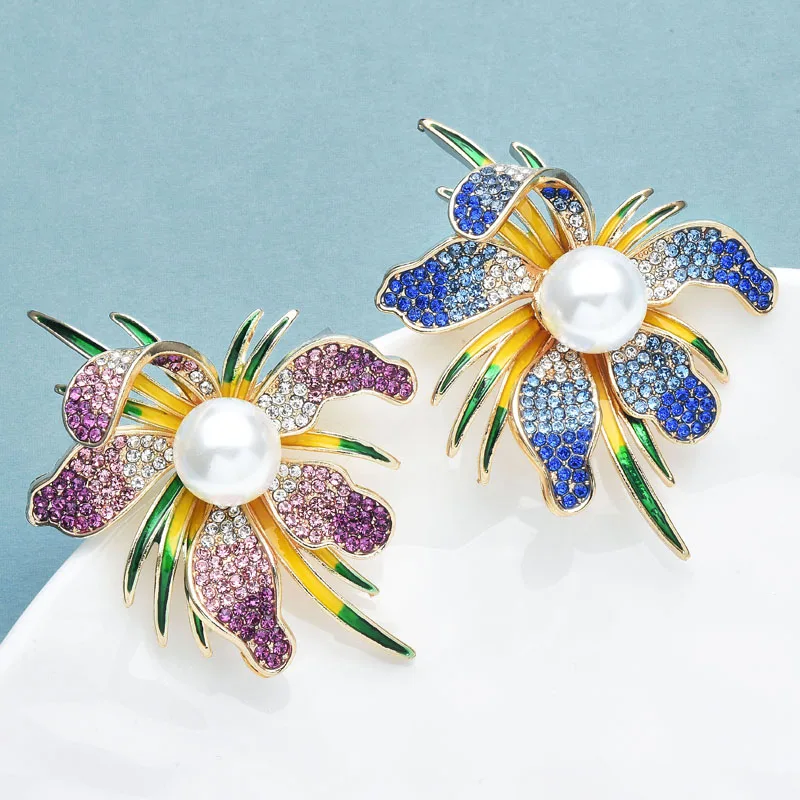Женская Брошь В Виде Цветка Wuli &amp baby брошь с искусственным жемчугом 4 цвета