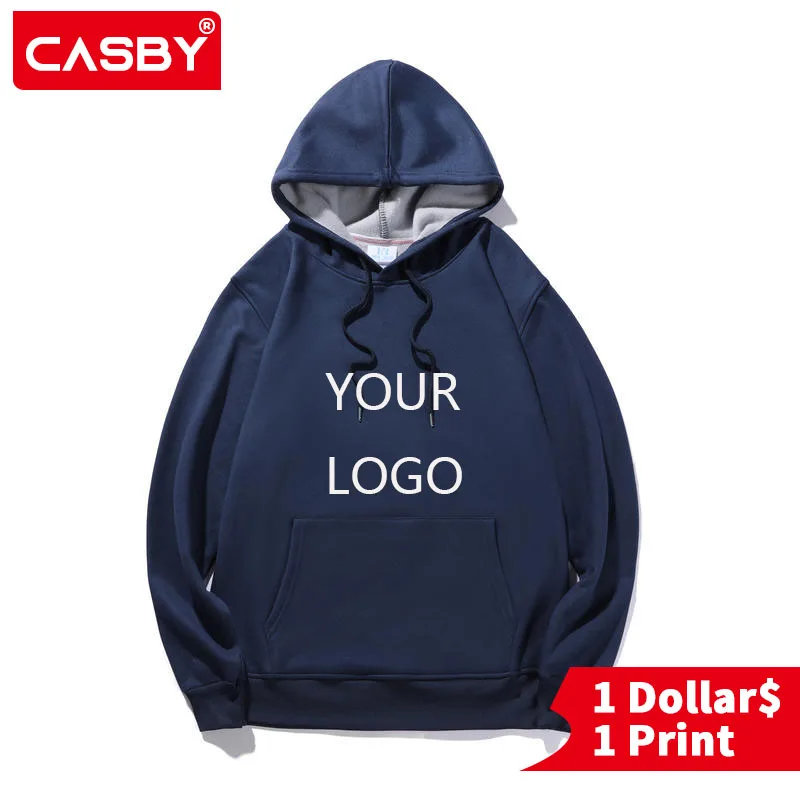 

Custom Logo Pullover Solid Color Sweater Long Sleeve Hooded Sports Jacket Sweater Men's and Women's Fashion Men's Casual Tops