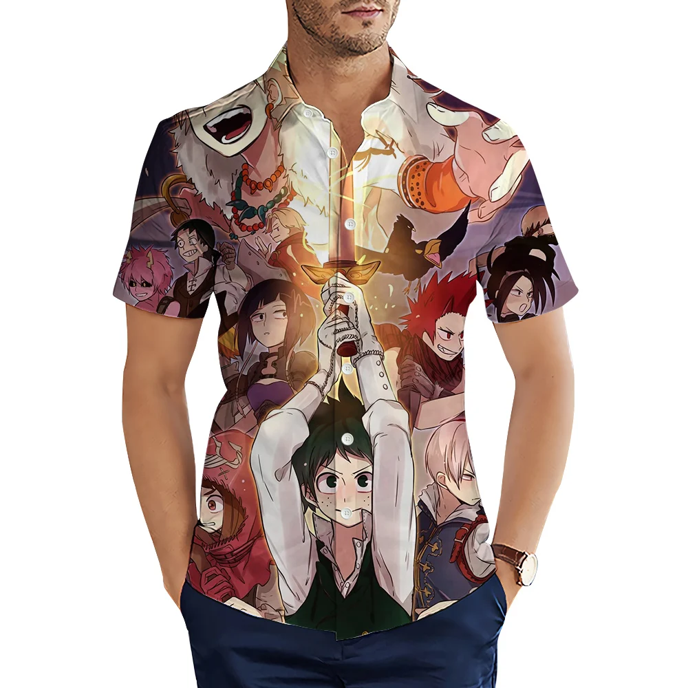 

CLOOCL Fashion Anime Shirt My Hero Academia 3D Garphic Summer Shirts Beach Shirt Short Sleeve Tops Ropa De Hombre Dropshipping
