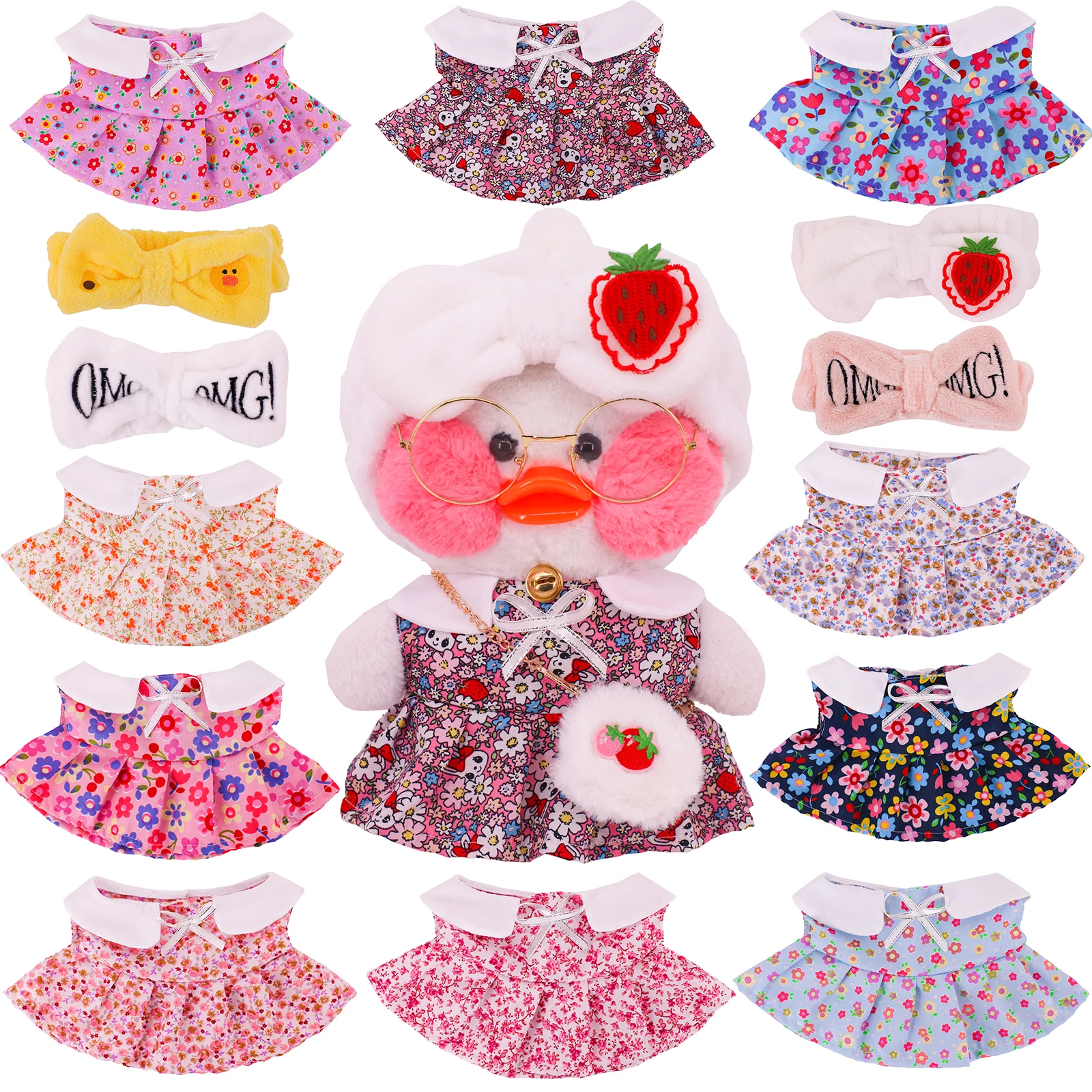 30 Cm Duck Plush Cafe Lalafafan Clothes Original Design Duck Clothes Dress Sweater for 20-30cm Plush Animal Doll Girls Toy
