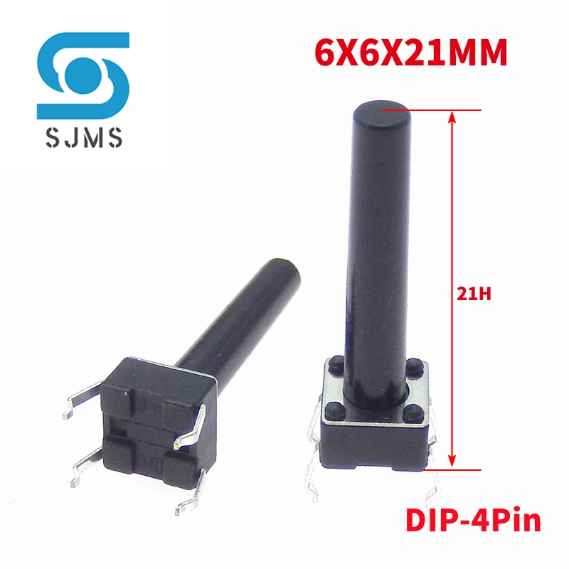 

20/50 шт. DIP 6x6x21 мм 6*6*21 мм DIP 4-контактный тактовый кнопочный выключатель микро сенсорная кнопка Сброс переключатель Стандартный сенсорный выключатель питания