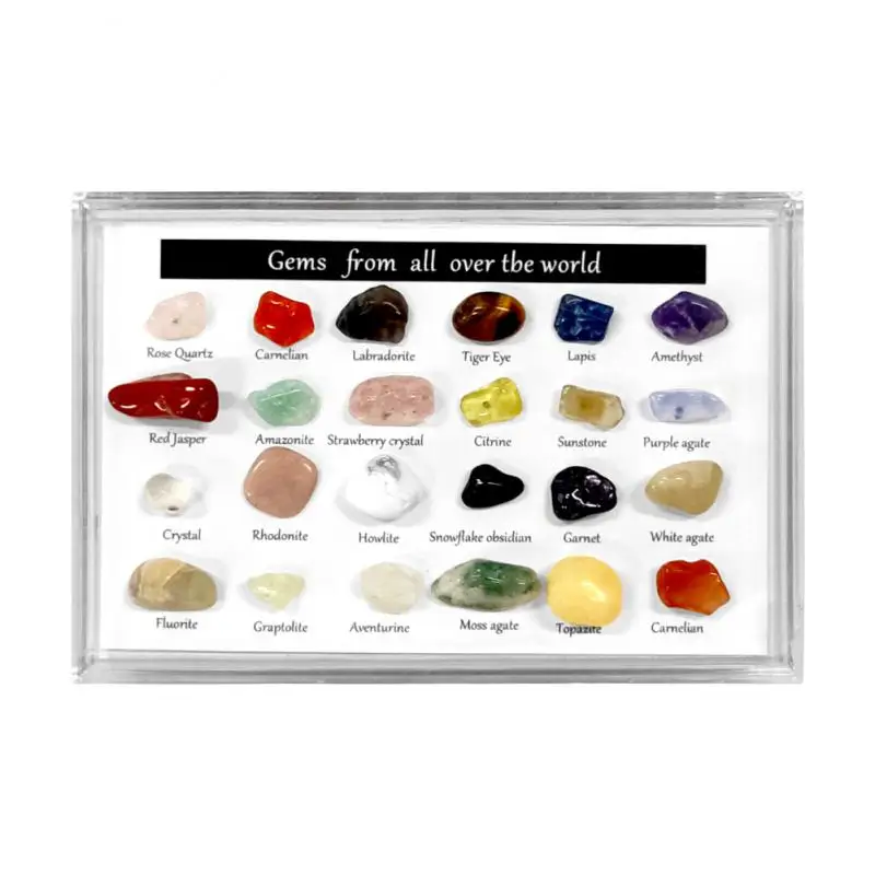 

Mini Ore Gift Box Home Decor Crafts Gem Raw Stone Lucky Stone Set Specimen Natural Ore Specimen Mineral Mixed Decoration