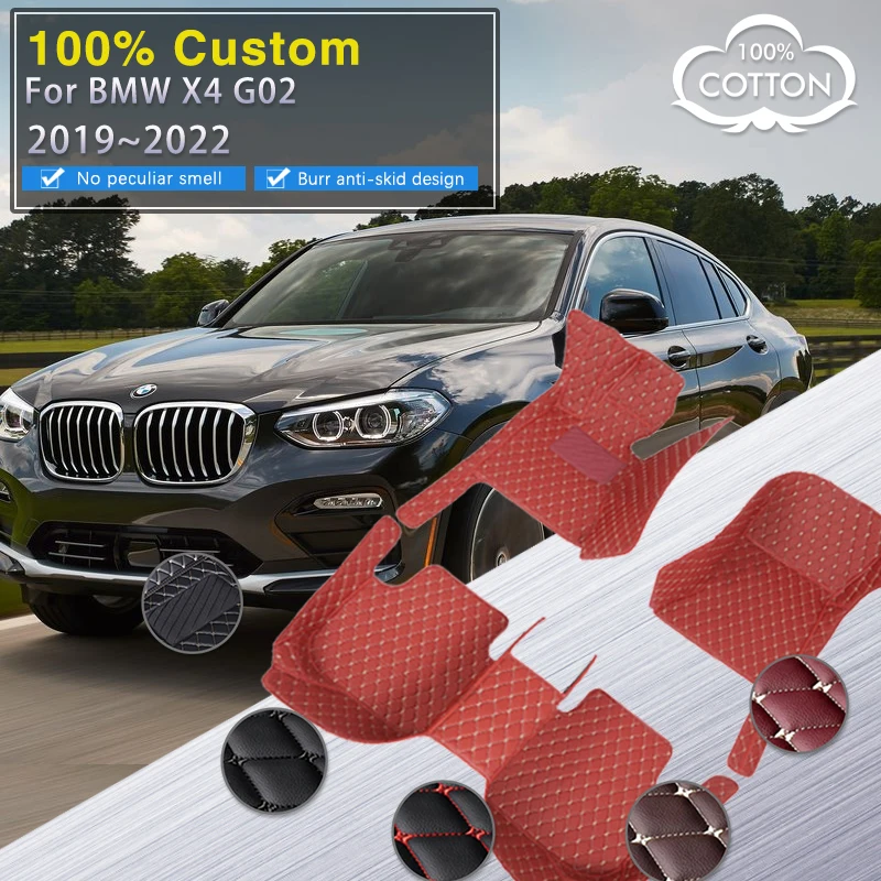 Автомобильные коврики для BMW X4 G02 MK2 2019 ~ 2022 ковер Чехлы кожаный роскошный коврик с