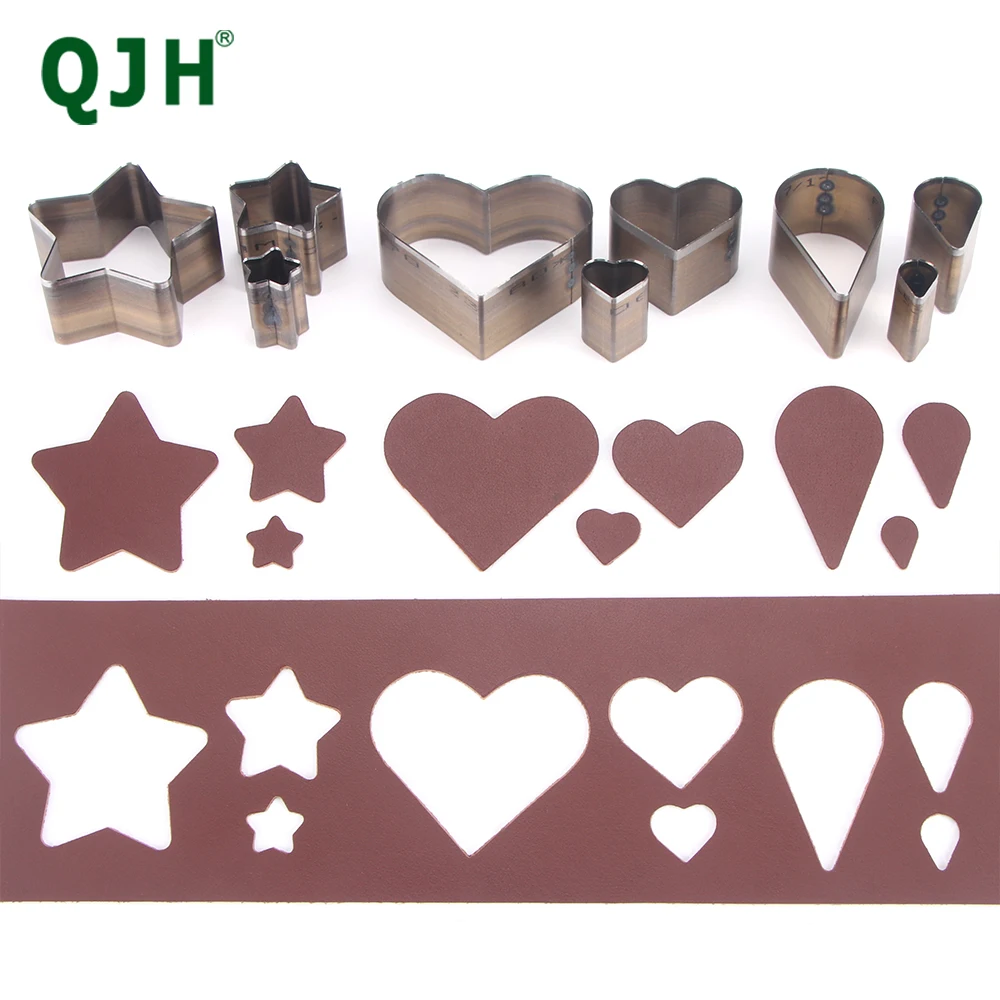 

QJH 15/30/50mm Heart/Pentagram/Drop Shaped Leather Knife Die Steel Punching - Leather Craft Leather Cutting Die Earrings Drop