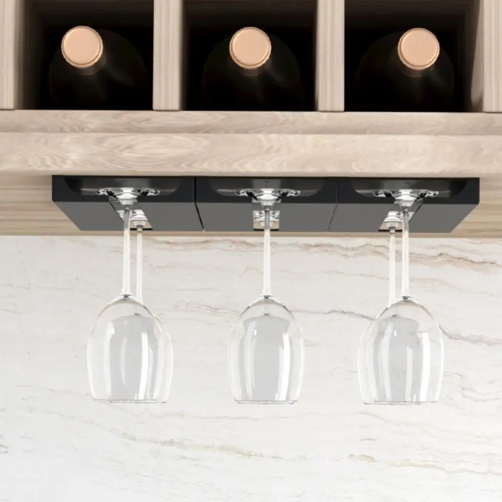 

Portable Wine Glasses Holder Bartender Stemware Hanging Rack Under Cabinet Stemware Organizer Glass Goblet Iron Rack Bar Tool