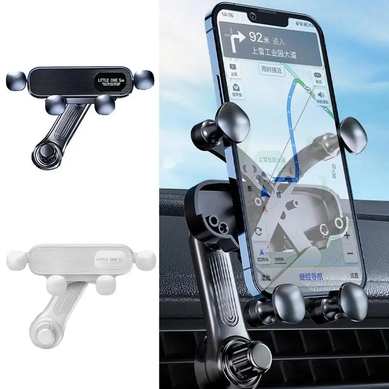 

Compact Car Phone Holder With Spiral Extension Hook And Gravity Navigation Bracket 360 Degree Rotation For Car Phone Mount