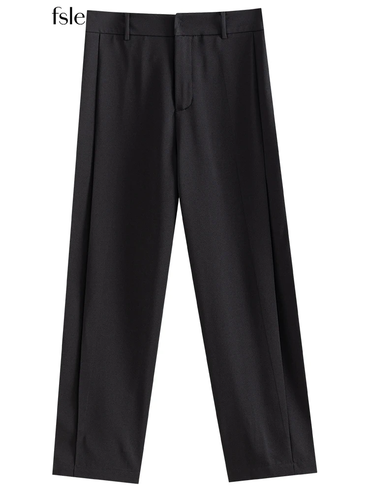

FSLE 2022 Summer New Чувство дизайна Tapered Ninth Казуальные Коммутировать Women Pants Loose Высокая талия Long Suit Trousers