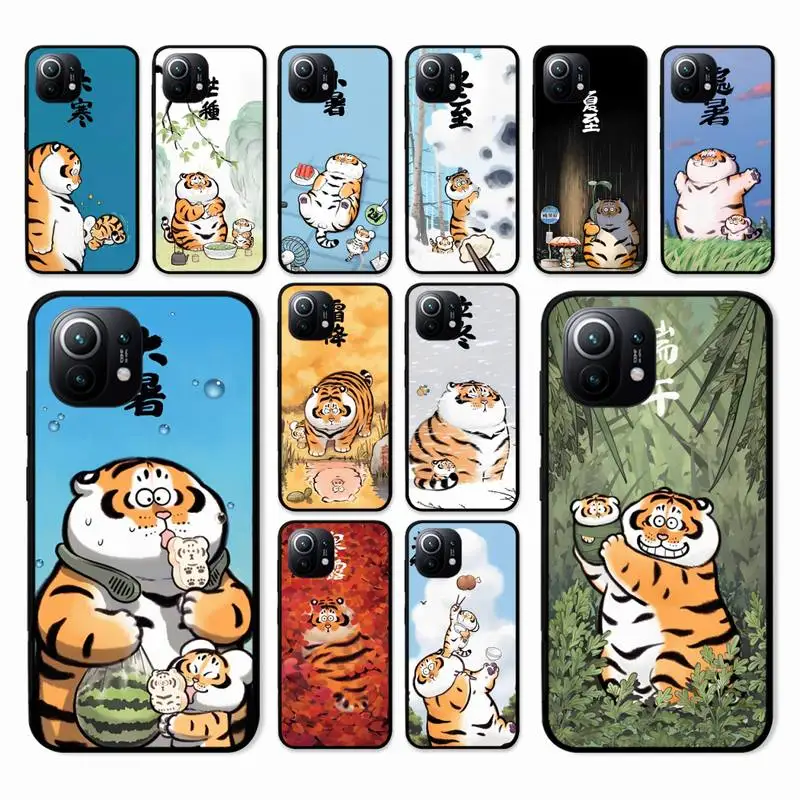 

Cartoon Fat Tiger Phone Case for Xiaomi Mi 12s Ultra 11 11x 10t 9 8 Se 12 Note 10 Pro Lite Poco X3 F3 M3 Cover