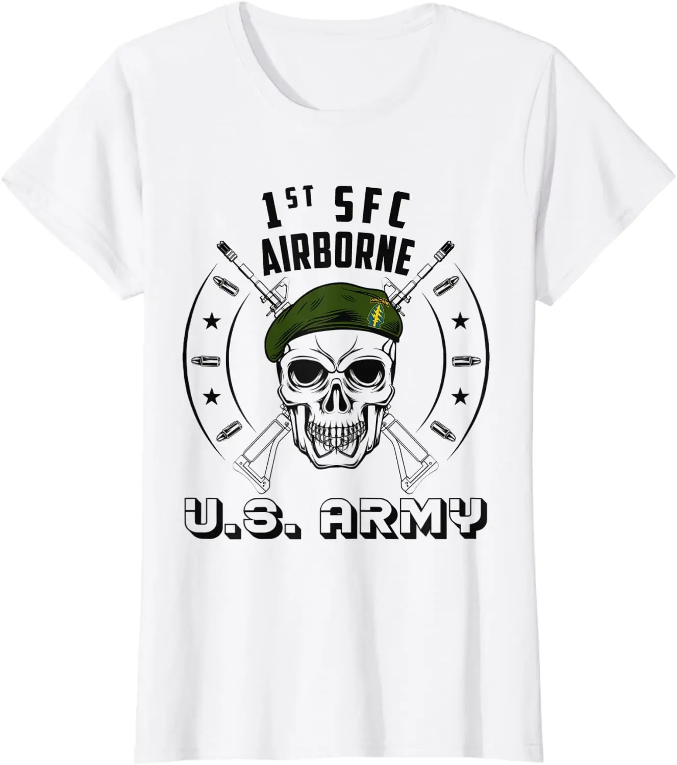 

US Army Airborne 1st Special Forces Command USA Military Men T-Shirt Short Sleeve Casual Cotton O-Neck Summer Tees