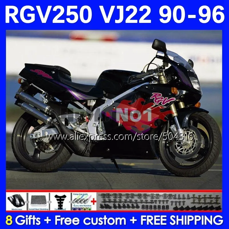

Корпус для RGV250 SAPC RGV-250 VJ22 41NO.108 RGVT RGV 250 90 91 92 93 95 96 1990 1991 1992 1993 1994 1995 обтекатель черный глянец