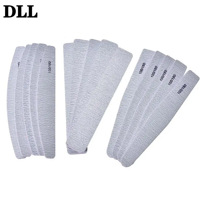 

100/180 Nail Care Tools Grey Boat Nail File sanding polishing Buffer Block UV Gel Nail Polisher Manicure Pedicure Tools