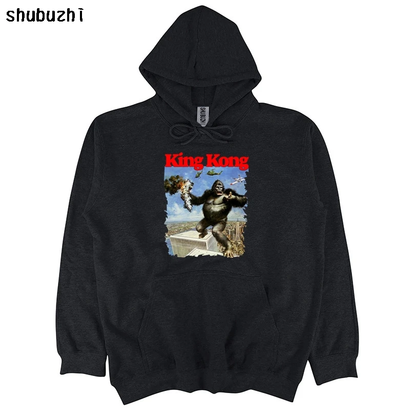 

Толстовка KING KONG мужская с капюшоном в винтажном стиле, модный топ черного цвета из хлопка, худи в стиле фильма, весна-осень, sbz4263