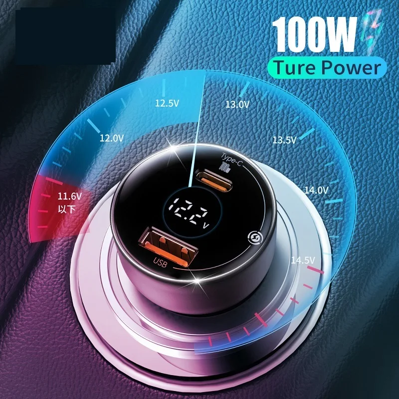 

Автомобильное зарядное устройство PD 100 Вт, быстрая зарядка QC4.0 QC3.0 PD 3,0, быстрая зарядка для iPhone 12 Pro Max, Samsung, XiaoMi, автомобильное зарядное устрой...