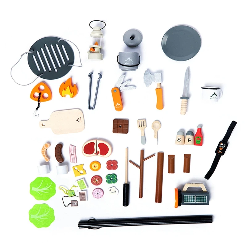 

Miniature Kitchen Utensils Toys Mini Kids BBQ Food for PLAY Camp Fire Simulation Utensils Tools Set for Doll House DropShipping