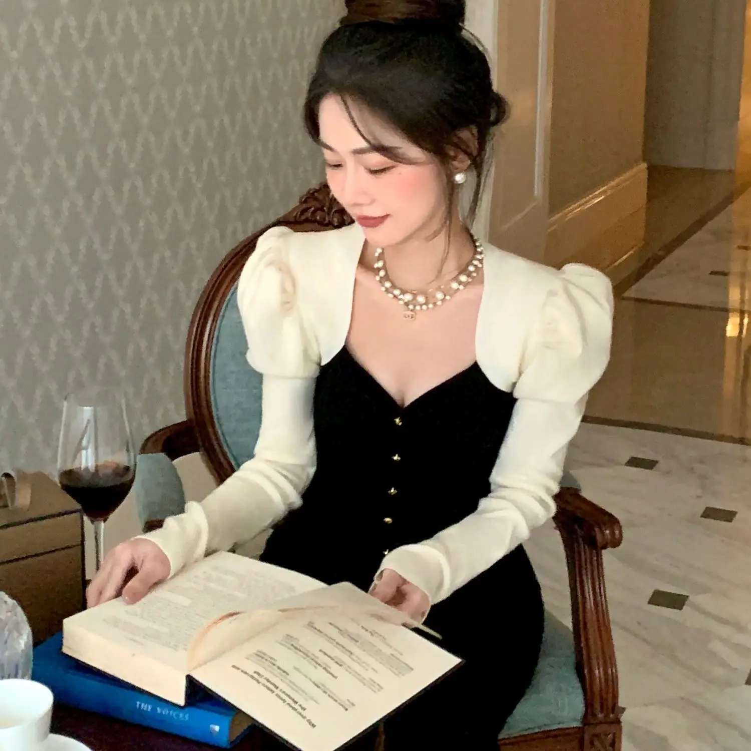 Женская трикотажная нижняя рубашка с длинными рукавами в стиле Pure Desire для