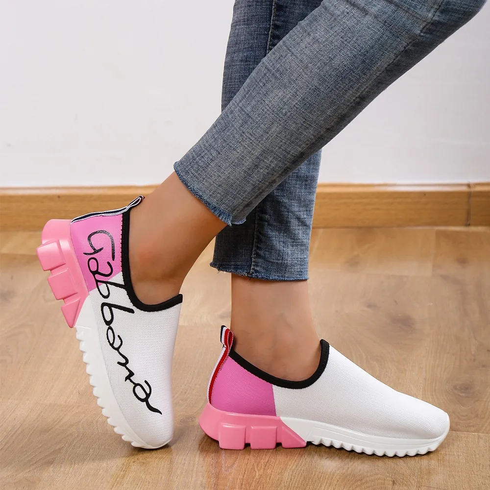 2023 Women Fashion Vulcanized Sneakers Platform Solid Color Flats Ladies Shoes Casual Breathable Wedges Ladies Walking Sneakers