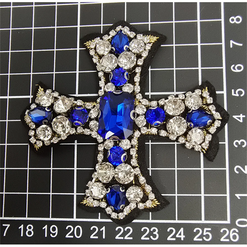 

Cross shiny Rhinestone hand nail bead glass diamond shoulder patch cloth paste clothing accessories