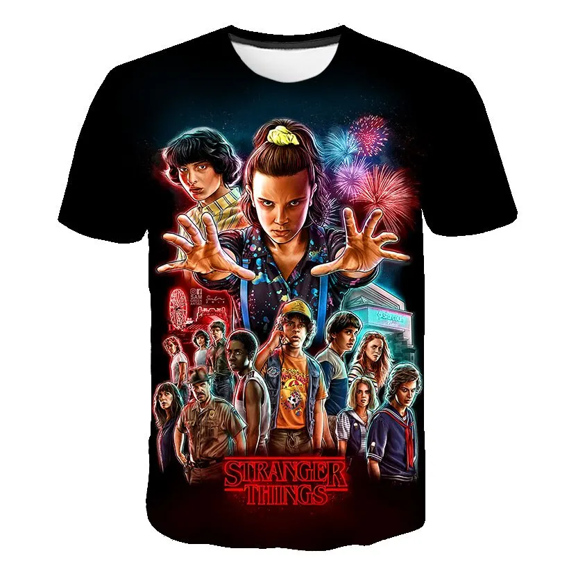 

New Stranger Things T Shirt for Girls Fashion Tv Series summer T-Shirt Clothing Children Baby White Tops Toddler Girl Shirts