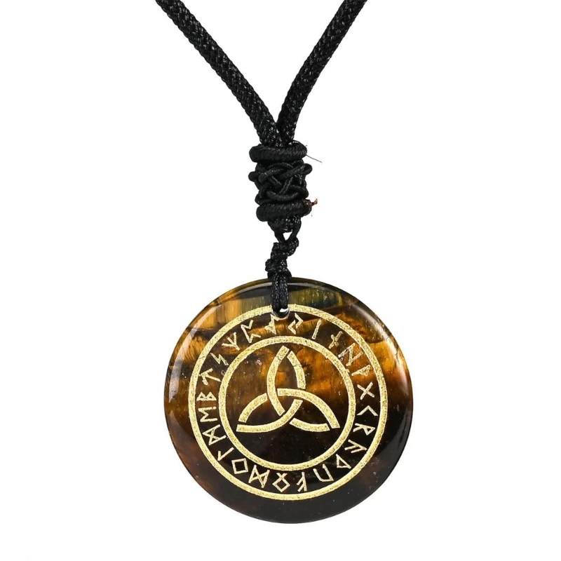 Очарование из натурального камня с узлом Triquetra ожерелье ювелирные изделия на