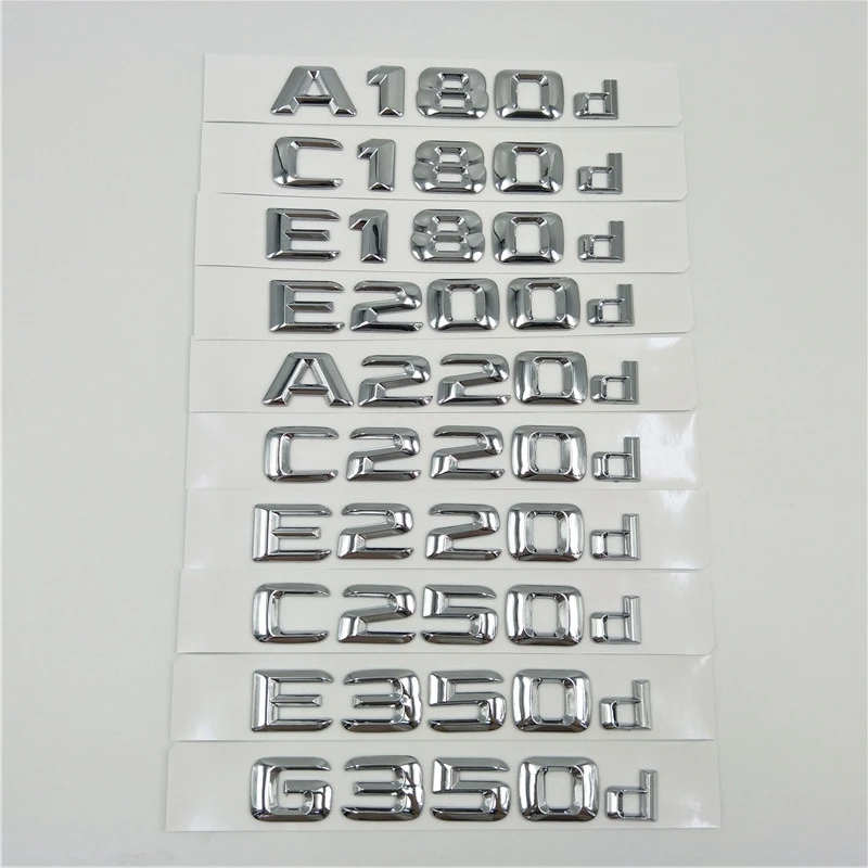 

НОВЫЕ ХРОМИРОВАННЫЕ значки-эмблемы с буквами и логотипом для Mercedes Benz A180d C180d E180d E200d A220d C220d E220d C250d E350d G350d