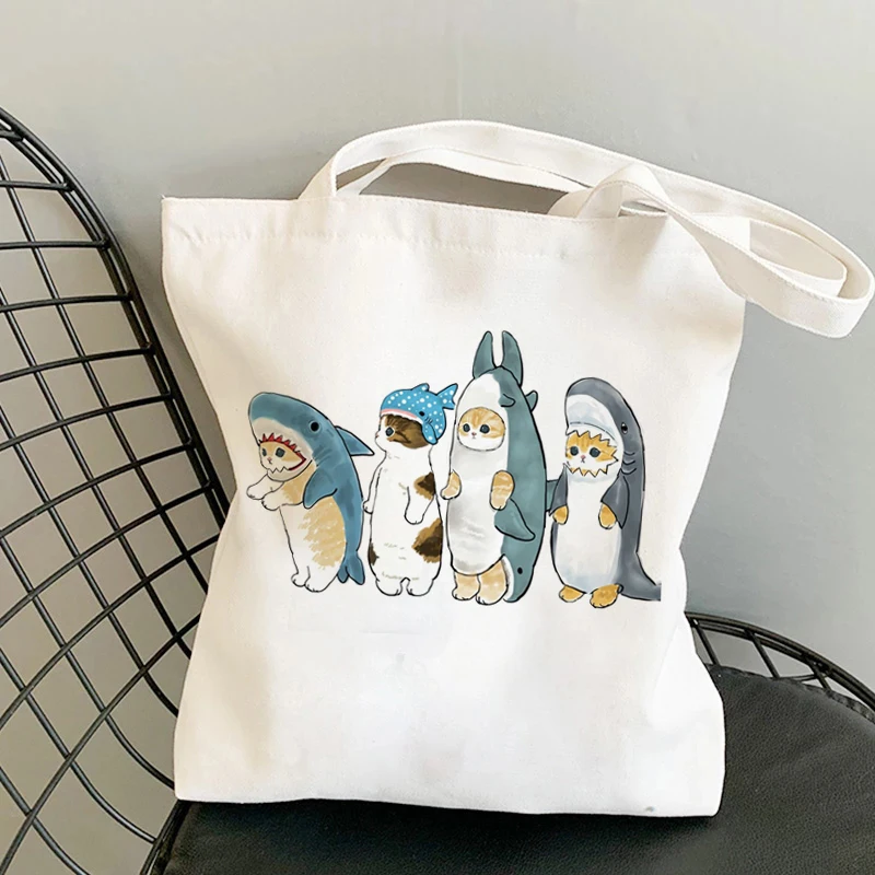 

Fashion Canvas bag Cute Cartoons Cats Bags Shopping Bag Canvas Shopper Bag Reusable Tote Bag Handbags Shoulder Bags Collapsible