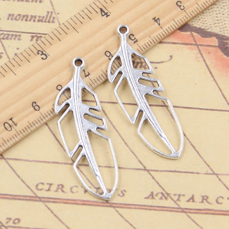 10 шт. подвески, лист с полыми перьями 49x1, 5 мм, подвески, античные ювелирные изделия, сделай сам, ручная работа