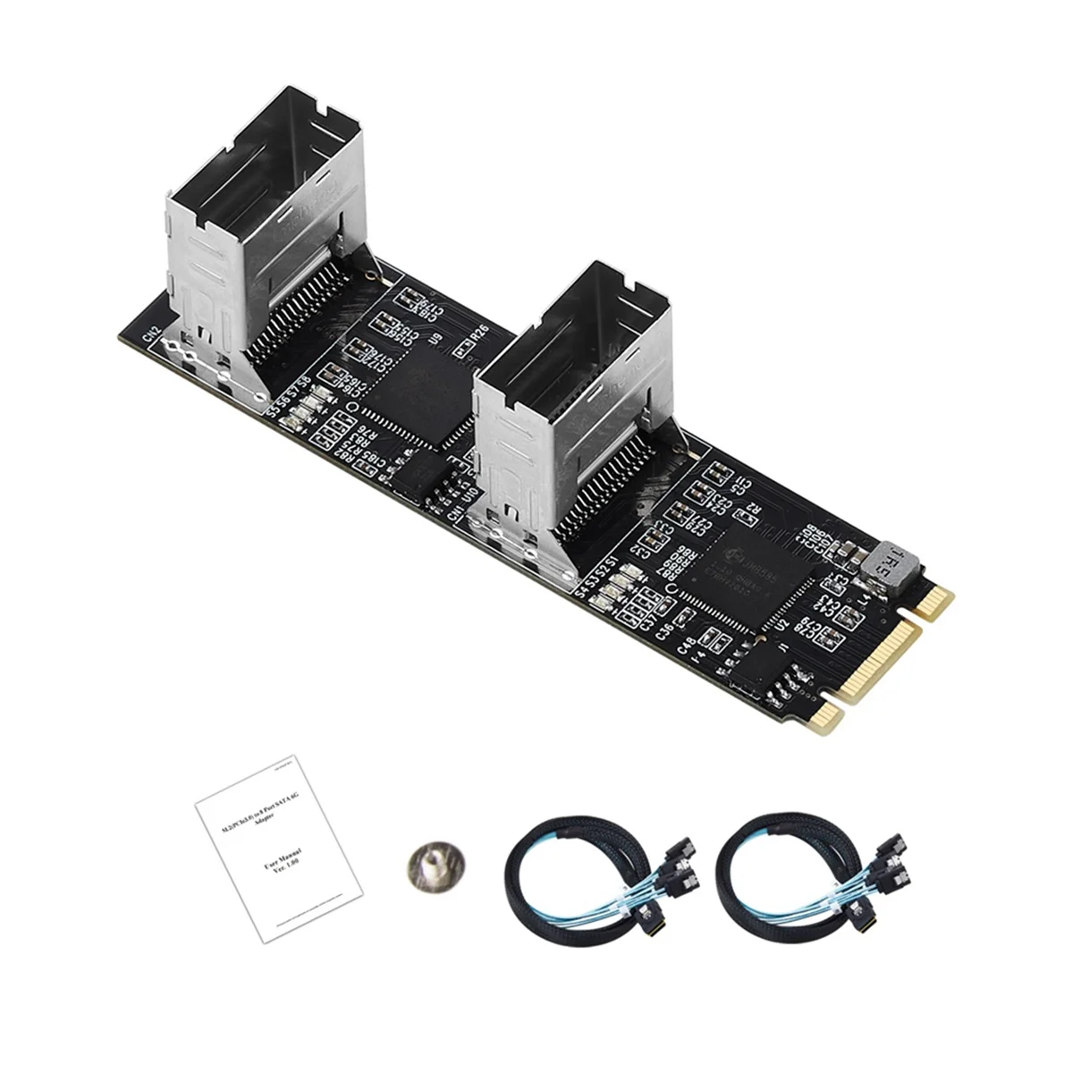 IOCREST M.2 PCIe3.0 до 8 портов SATA 6G Карта контроллера мультипликатора B/M Key NGFF Каждый порт