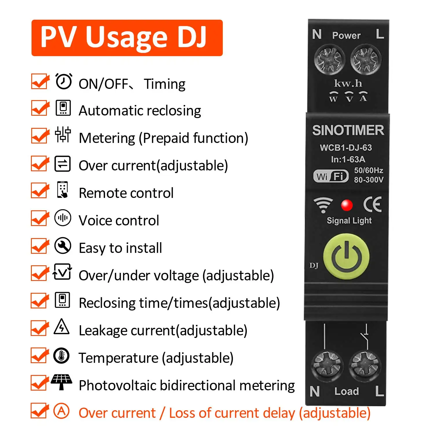 

SINOTIMER Умный счетчик энергии WCB1